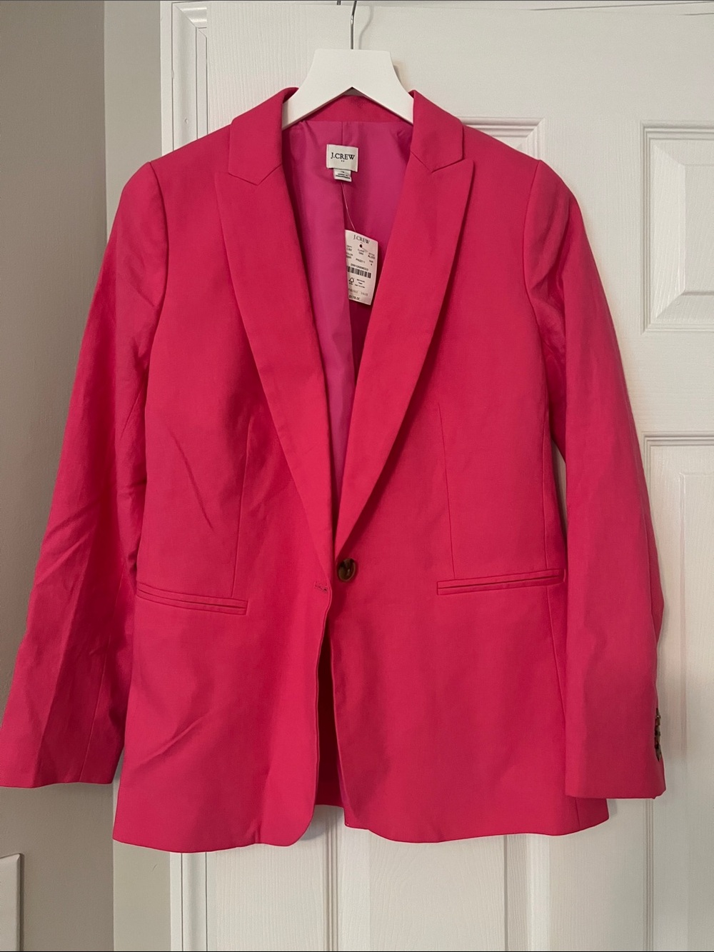 J. Crew Pink Linen Blend Blazer